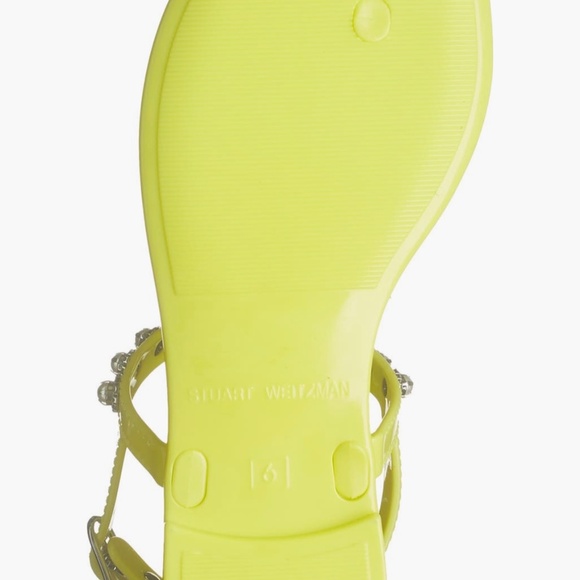 STUART WEITZMAN Neon Yellow Crystal Jelly Sandals - Picture 7 of 10